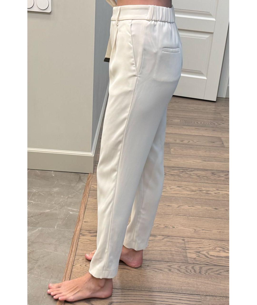 BRUNELLO CUCINELLI Белые ацетатные прямые брюки, фото 6