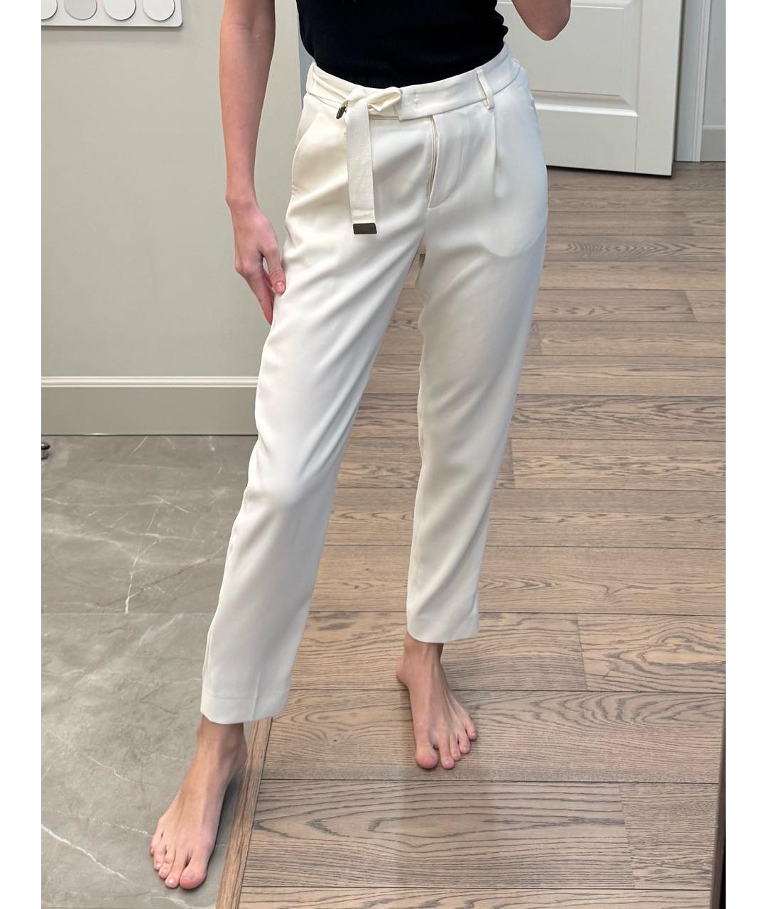 BRUNELLO CUCINELLI Белые ацетатные прямые брюки, фото 5
