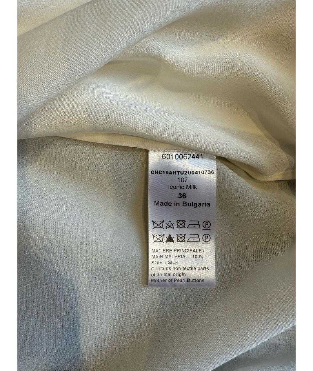 CHLOE Белая шелковая блузы, фото 6