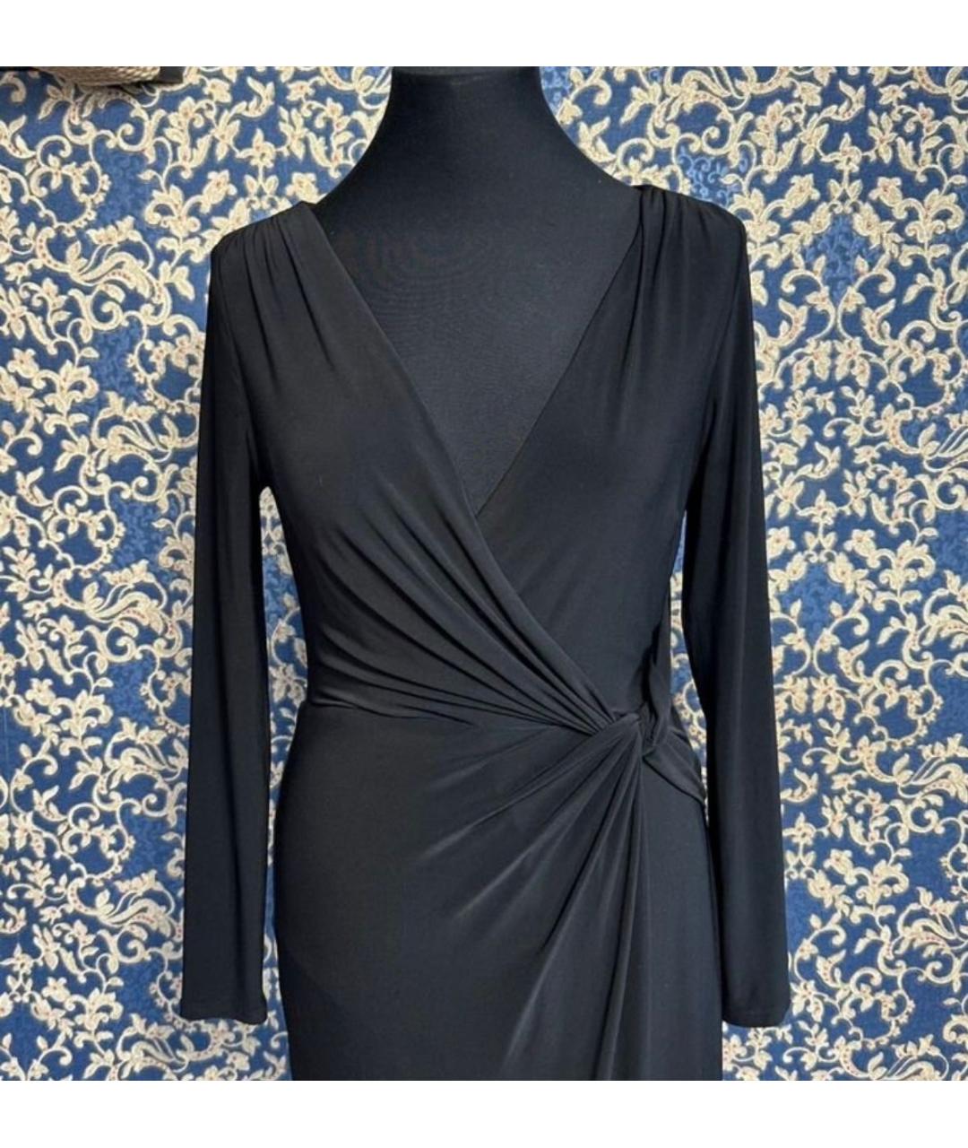 RALPH LAUREN Черное полиэстеровое вечернее платье, фото 3