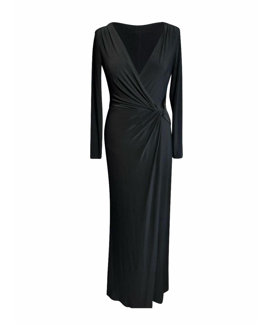 RALPH LAUREN Черное полиэстеровое вечернее платье, фото 1