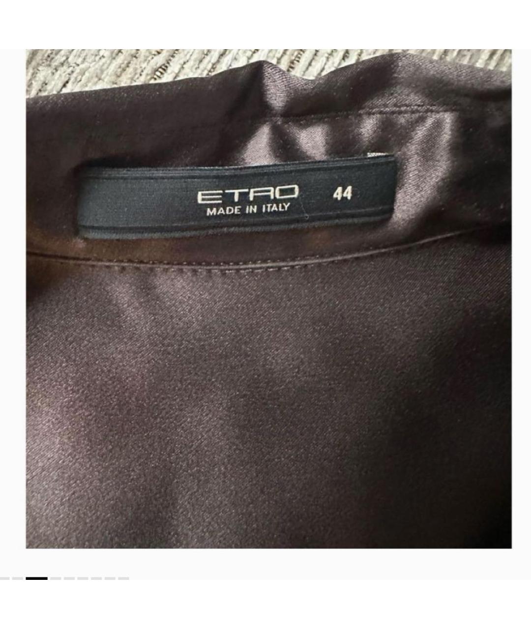 ETRO Коричневая шелковая блузы, фото 3