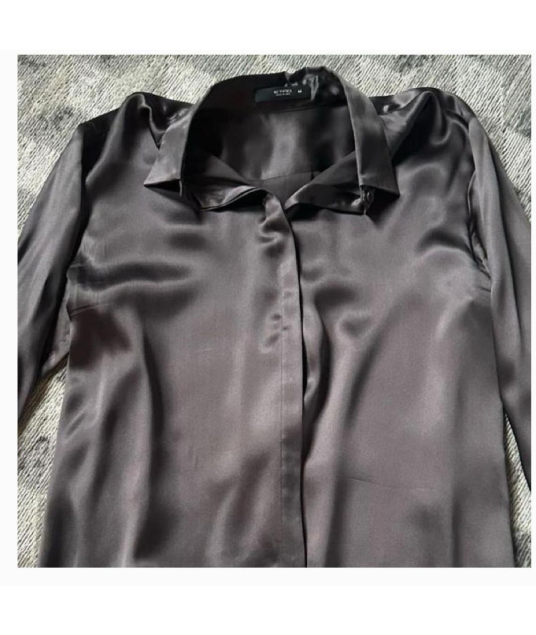 ETRO Коричневая шелковая блузы, фото 7