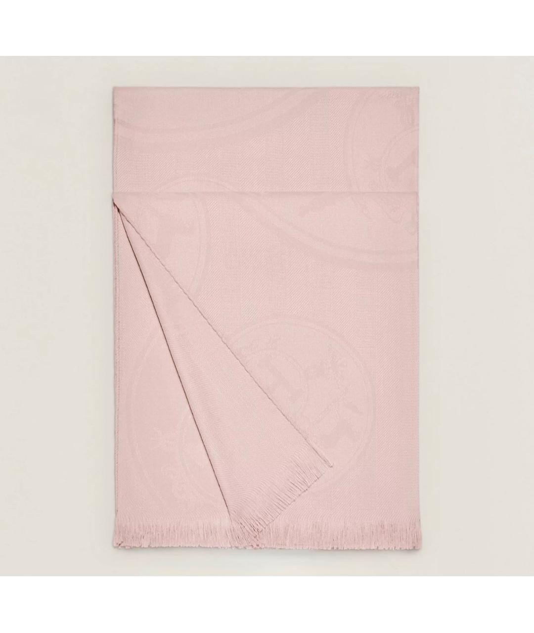 HERMES Розовый кашемировый платок, фото 4