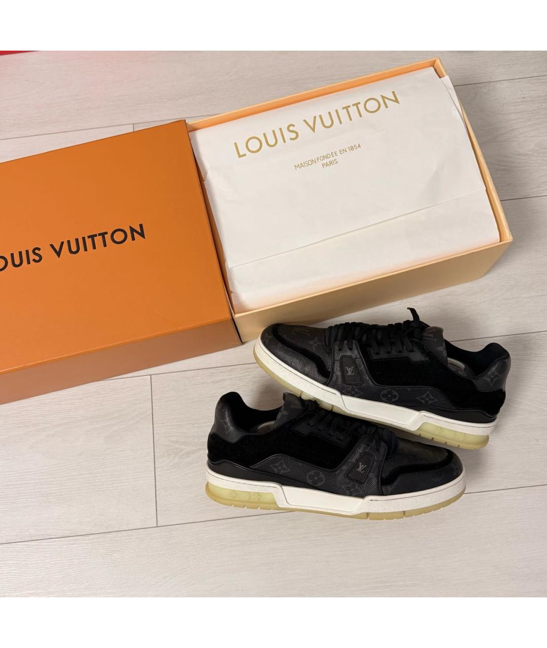 LOUIS VUITTON Черные низкие кроссовки / кеды, фото 7