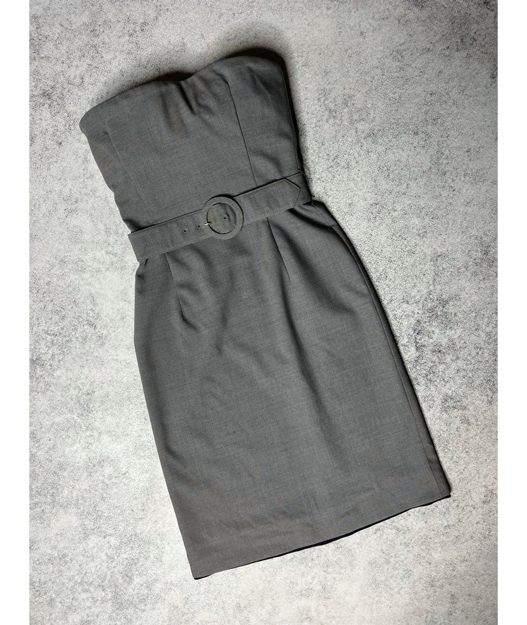 ALEXANDER MCQUEEN Серое шерстяное вечернее платье, фото 9