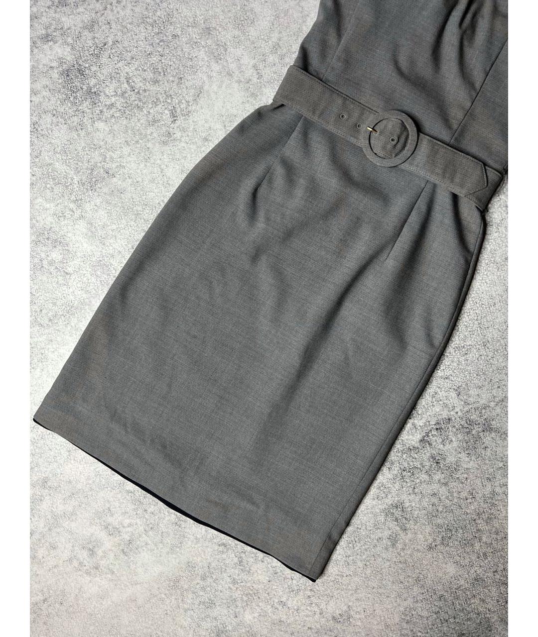 ALEXANDER MCQUEEN Серое шерстяное вечернее платье, фото 2