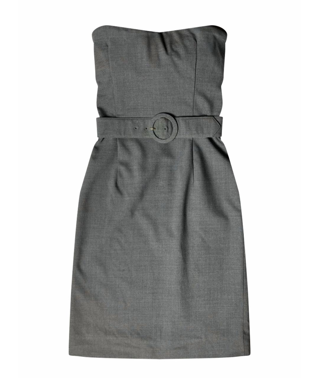 ALEXANDER MCQUEEN Серое шерстяное вечернее платье, фото 1