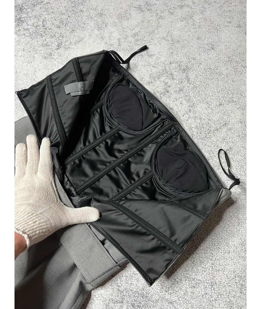 ALEXANDER MCQUEEN Серое шерстяное вечернее платье, фото 5