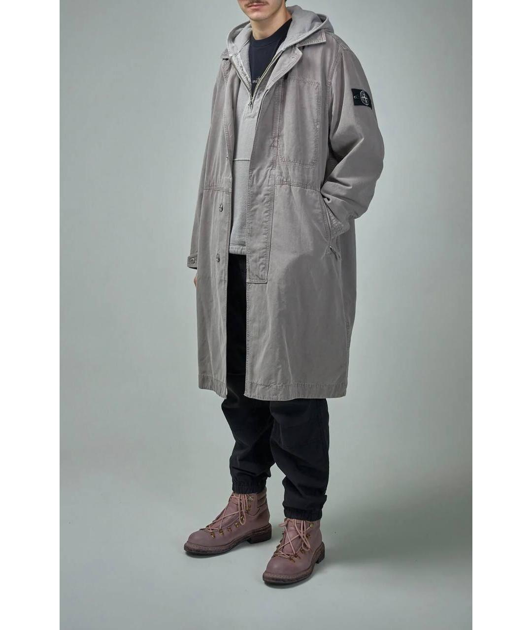STONE ISLAND Серый тренч / плащ, фото 9