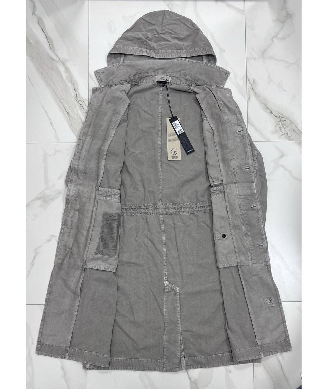 STONE ISLAND Серый тренч / плащ, фото 5