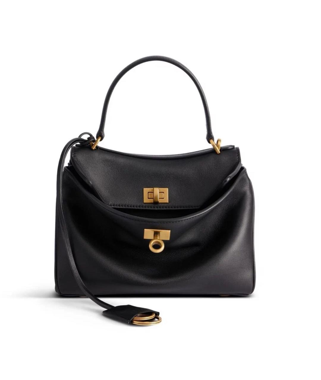 BALENCIAGA Черная кожаная сумка через плечо, фото 4