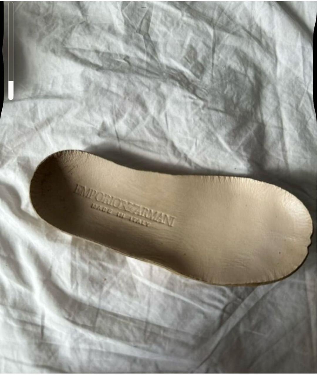 EMPORIO ARMANI Золотые кожаные кеды, фото 6