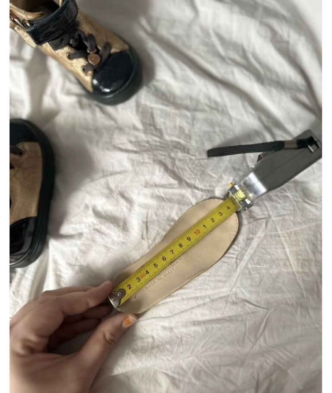 EMPORIO ARMANI Золотые кожаные кеды, фото 5