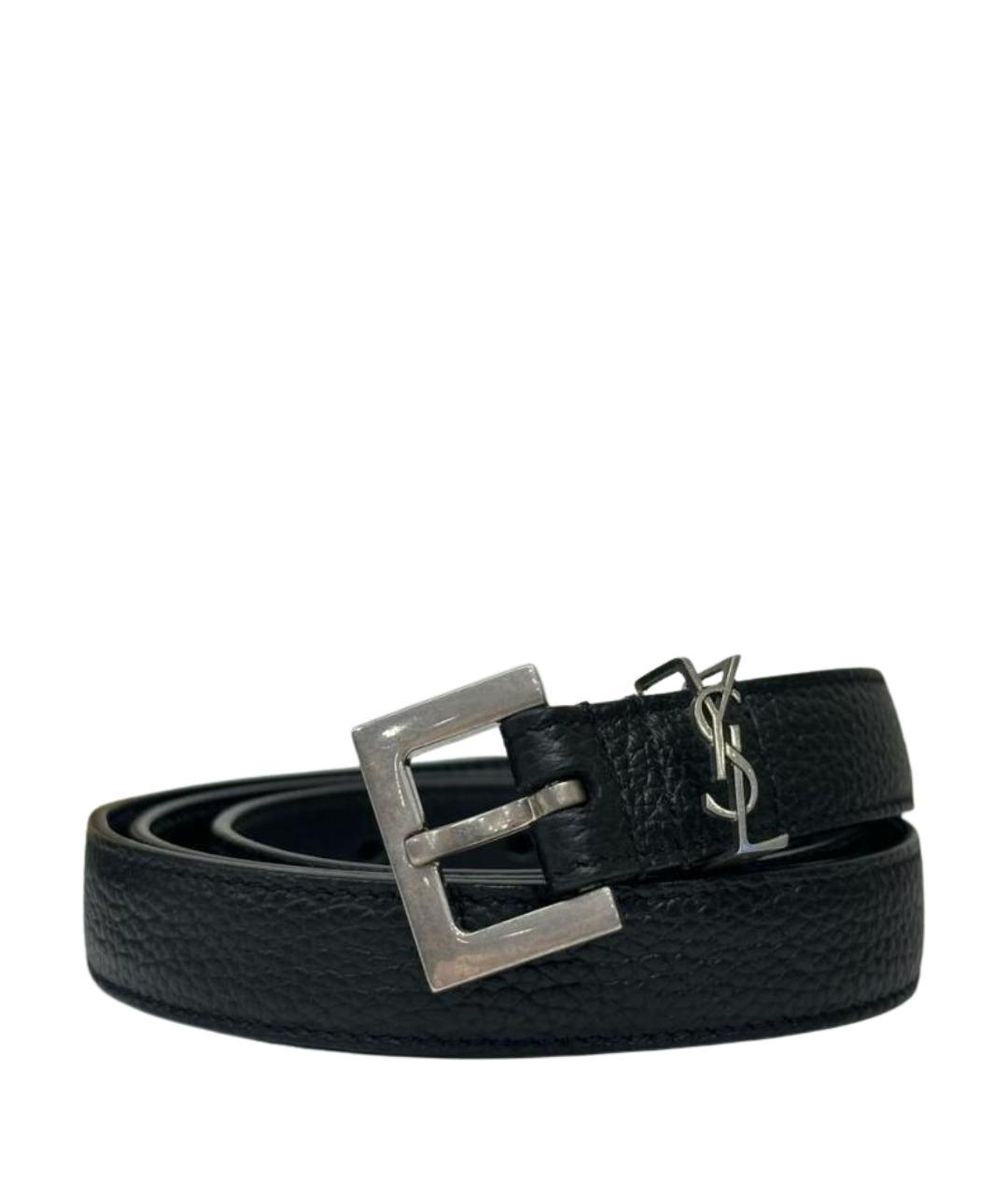 SAINT LAURENT Черный кожаный ремень, фото 1