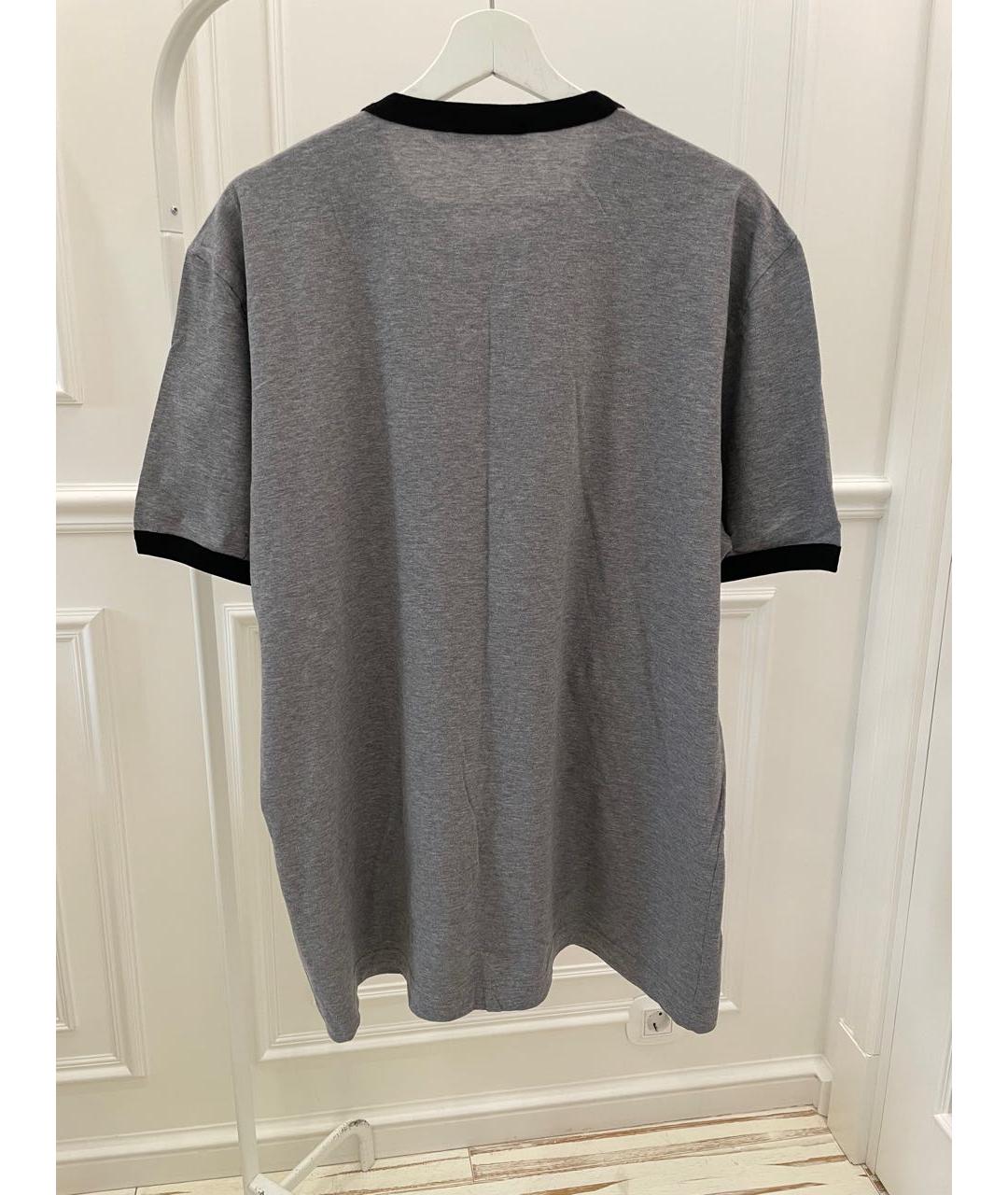 DOLCE&GABBANA Серая хлопковая футболка, фото 2