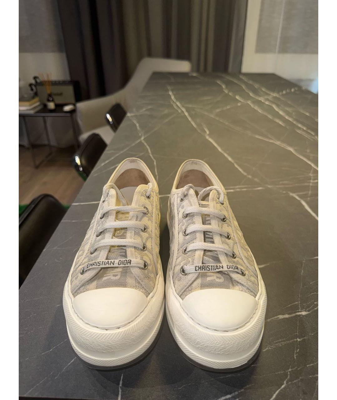CHRISTIAN DIOR Серые текстильные кеды, фото 2