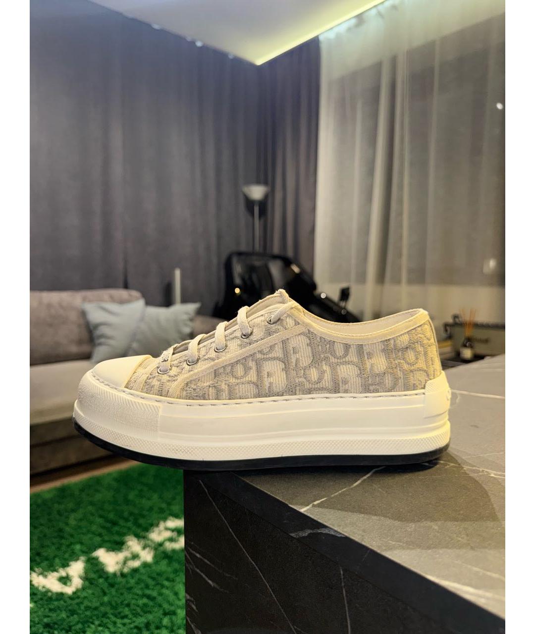 CHRISTIAN DIOR Серые текстильные кеды, фото 6