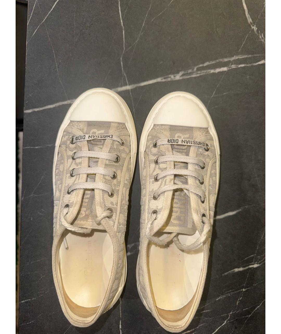 CHRISTIAN DIOR Серые текстильные кеды, фото 3