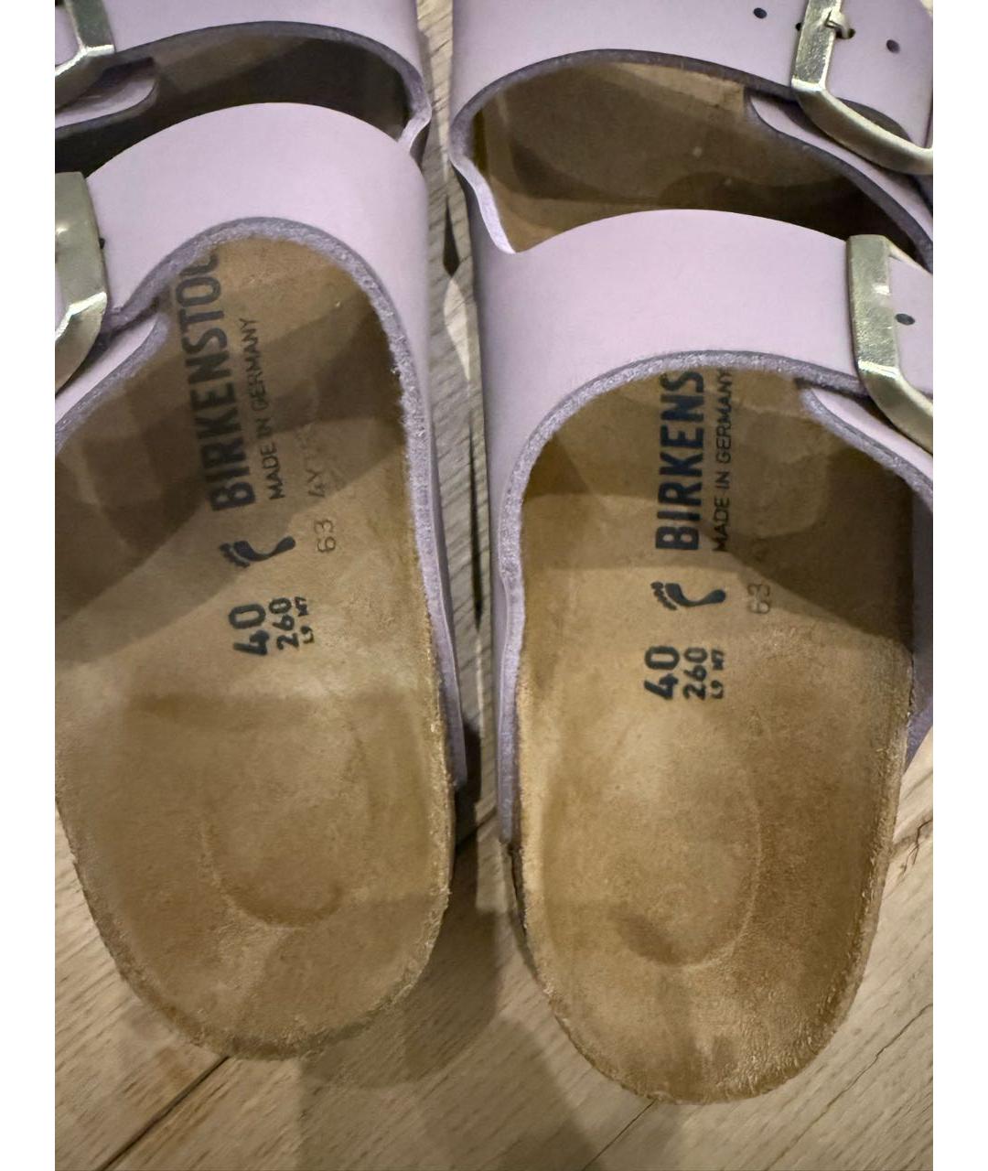 BIRKENSTOCK Розовые кожаные шлепанцы, фото 3