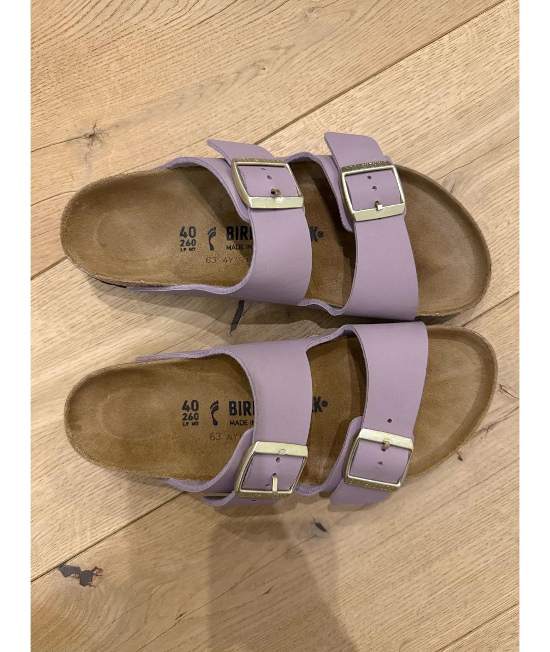 BIRKENSTOCK Розовые кожаные шлепанцы, фото 2