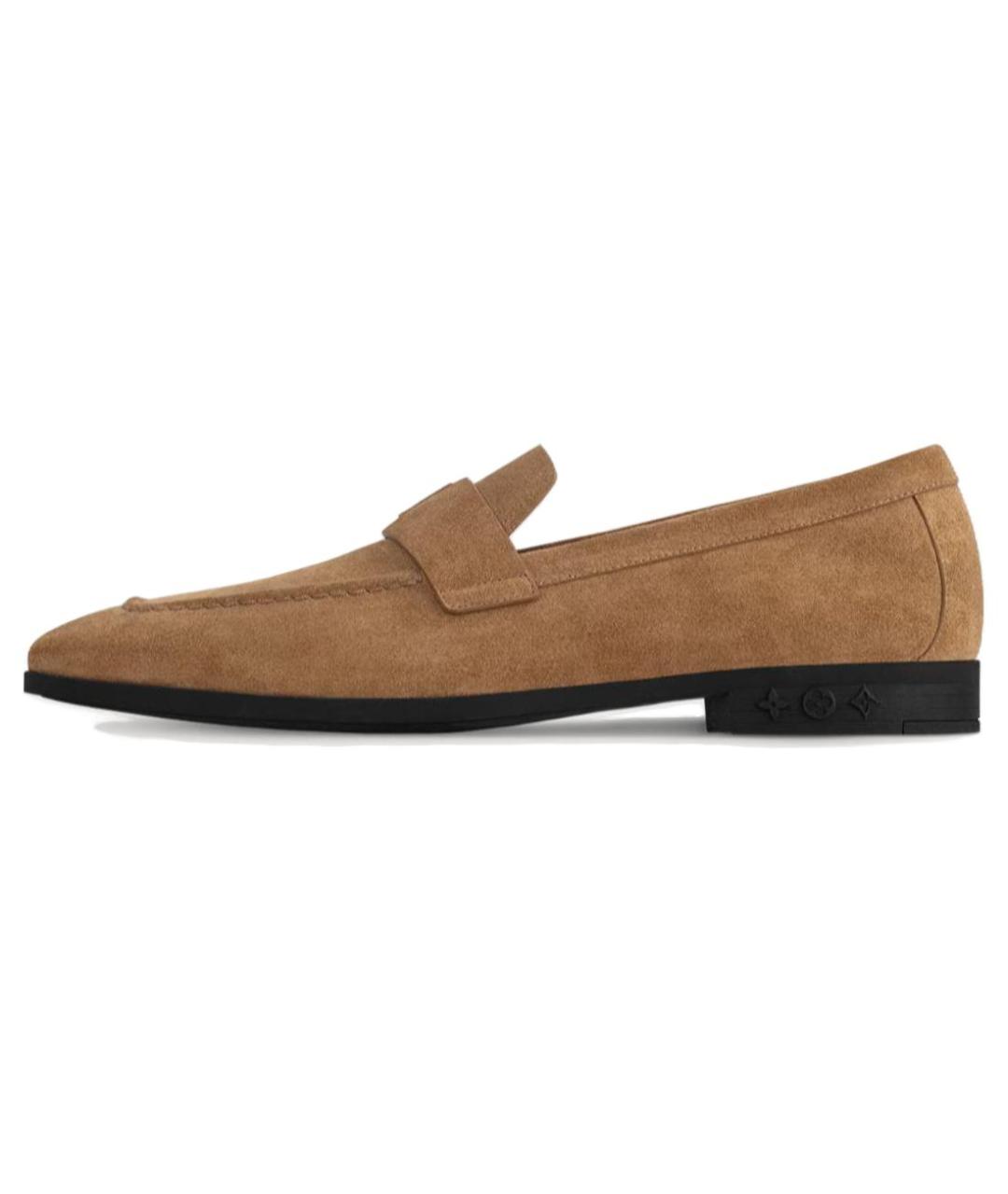 LOUIS VUITTON Коричневые кожаные лоферы, фото 2