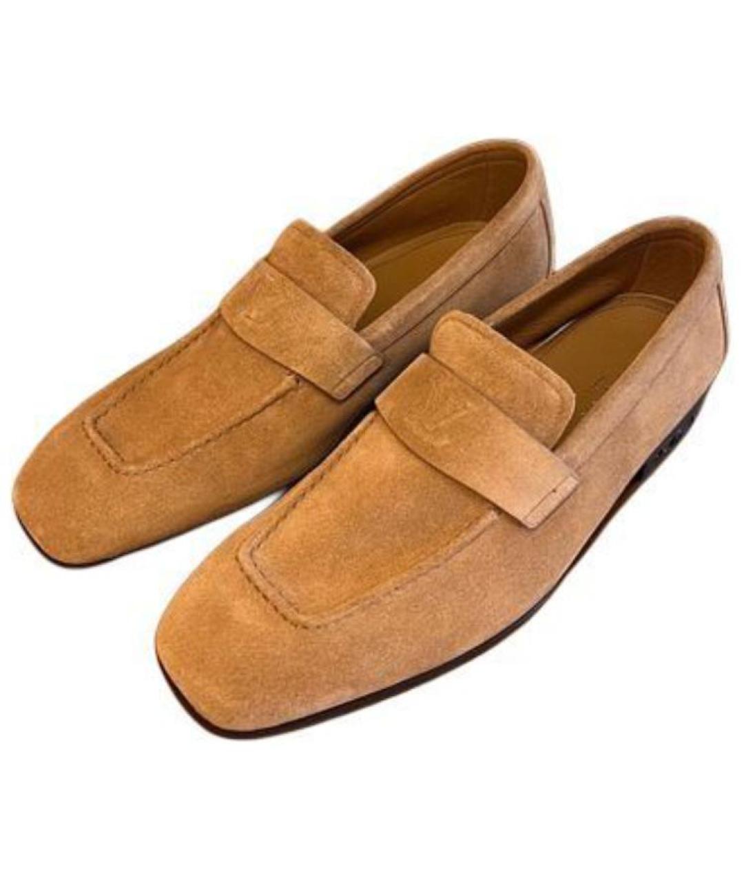 LOUIS VUITTON Коричневые кожаные лоферы, фото 5