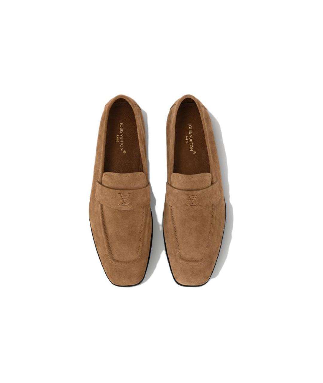 LOUIS VUITTON Коричневые кожаные лоферы, фото 4