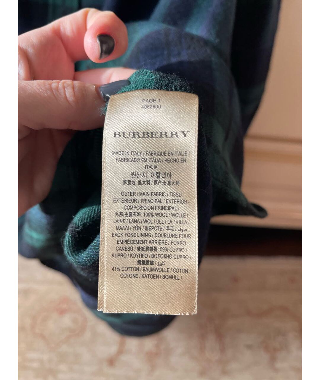 BURBERRY Зеленые шерстяное платье, фото 4