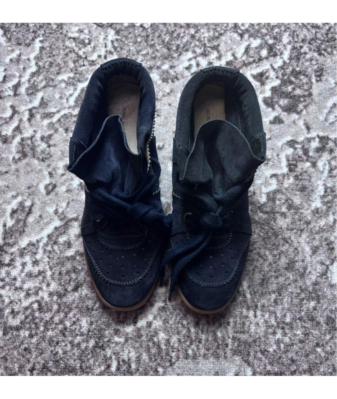 ISABEL MARANT Темно-синие замшевые кеды, фото 2
