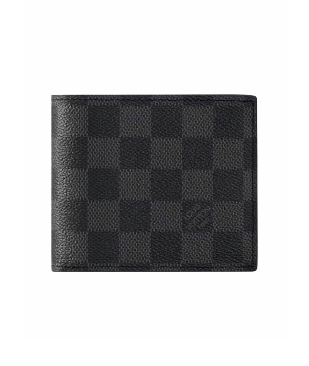 LOUIS VUITTON Черный кожаный кошелек, фото 5