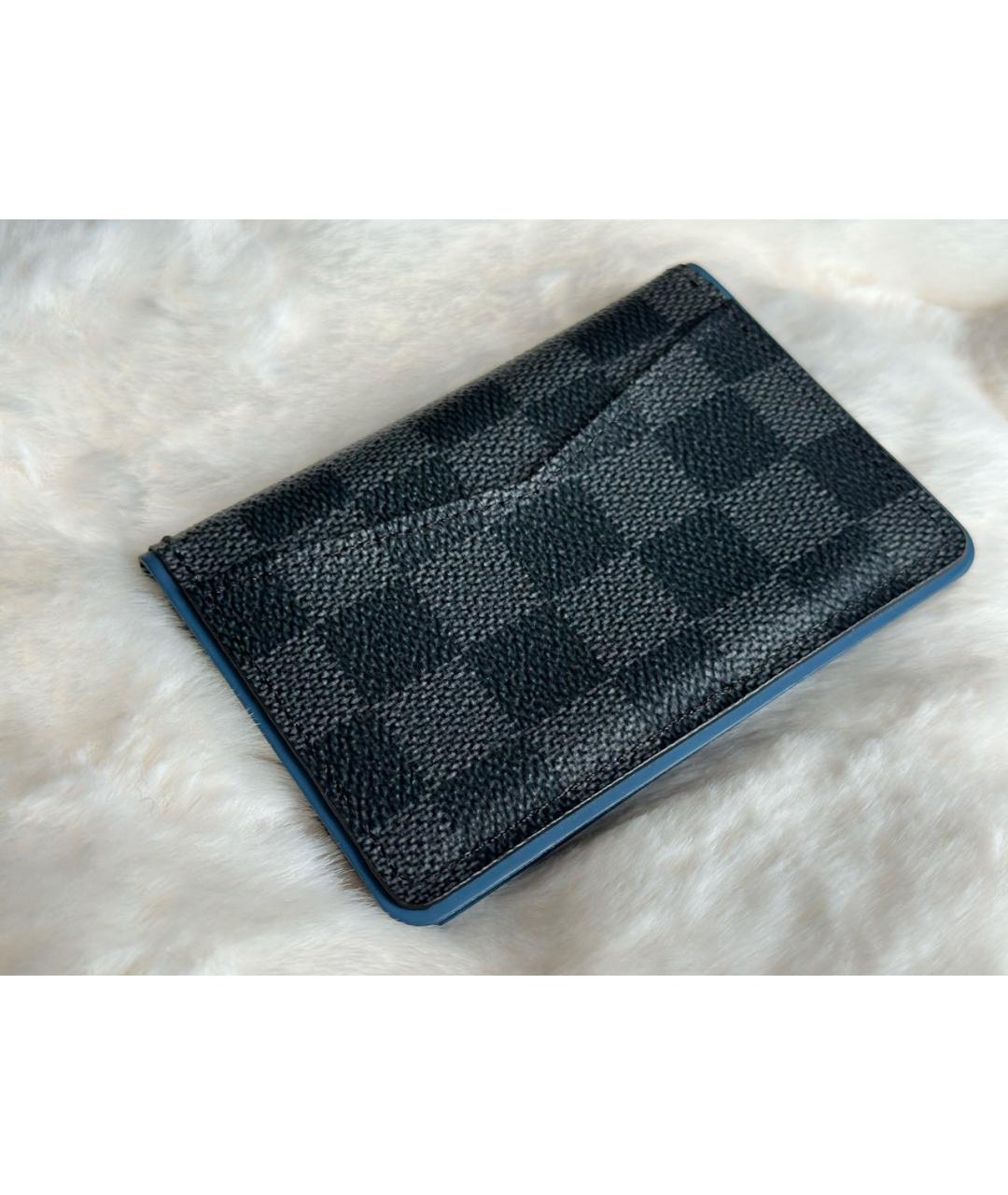 LOUIS VUITTON Серый кожаный кардхолдер, фото 2