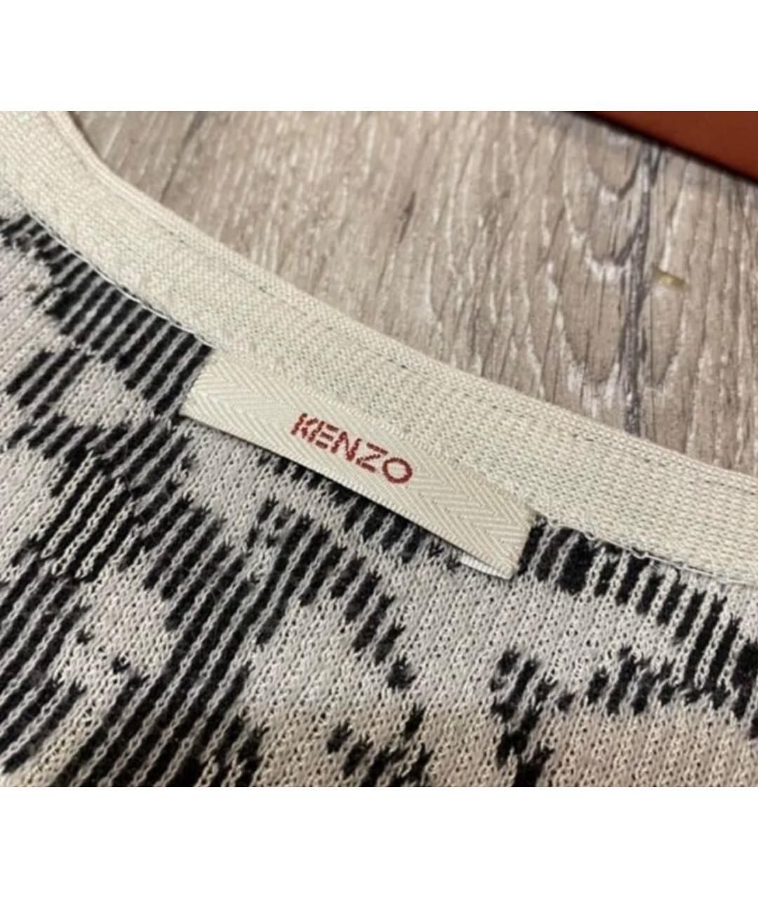 KENZO Белое хлопковое повседневное платье, фото 4