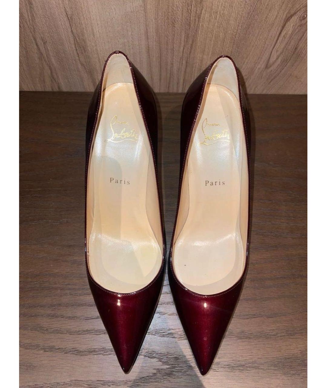 CHRISTIAN LOUBOUTIN Бордовые туфли из лакированной кожи, фото 2