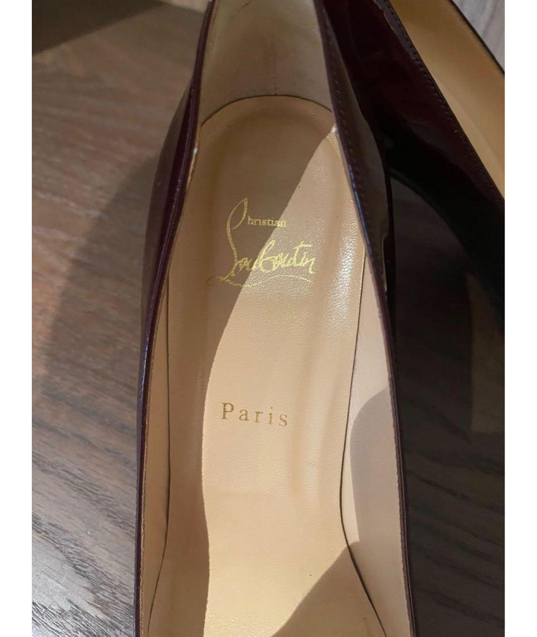 CHRISTIAN LOUBOUTIN Бордовые туфли из лакированной кожи, фото 3