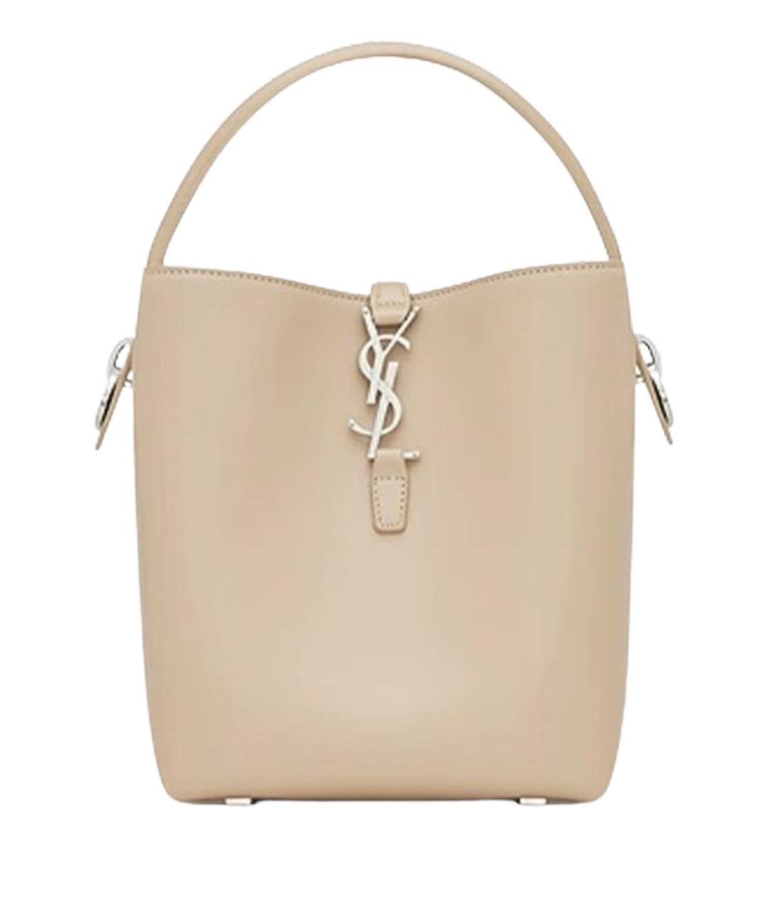 SAINT LAURENT Бежевая кожаная сумка через плечо, фото 1