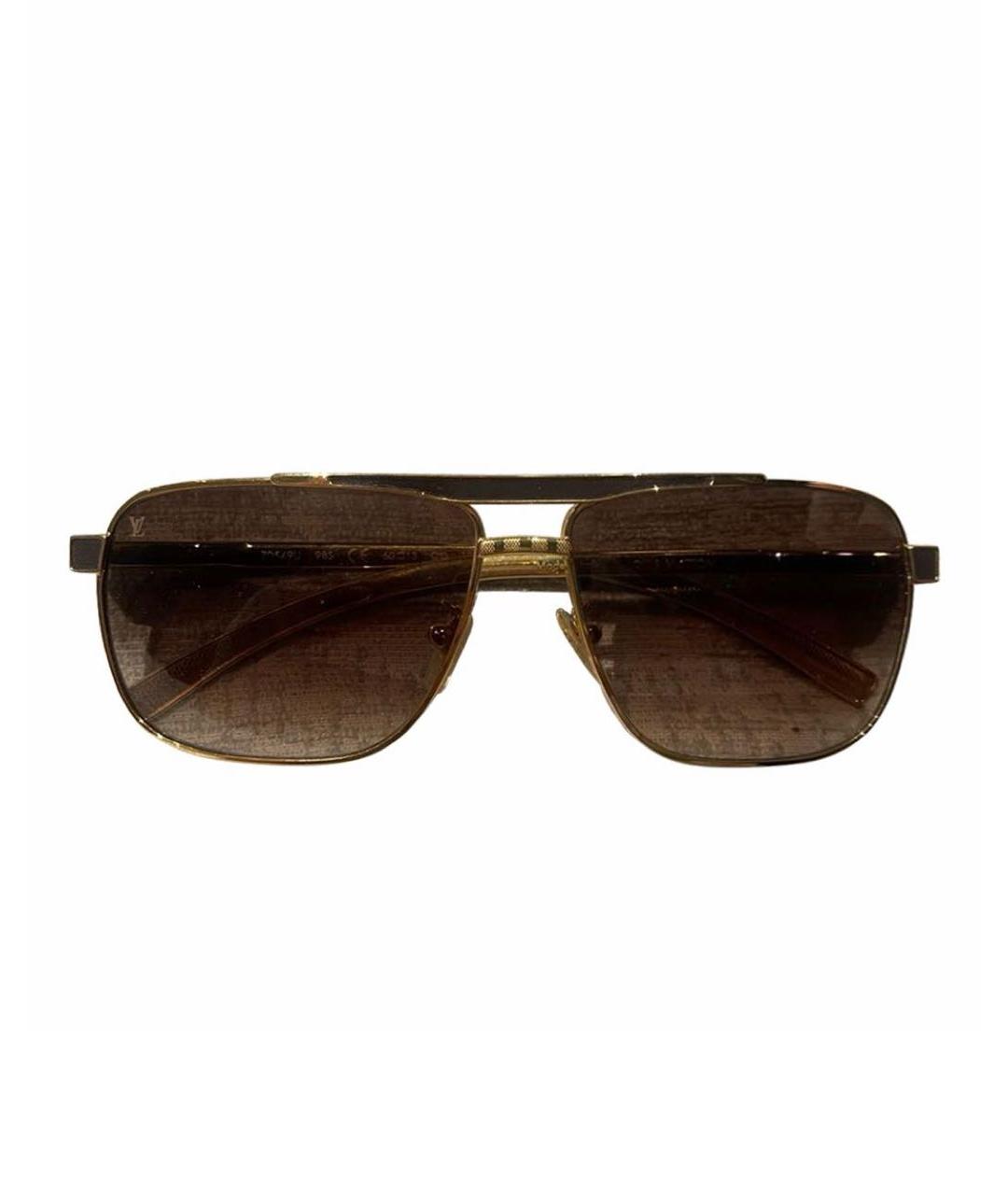 LOUIS VUITTON Коричневые металлические солнцезащитные очки, фото 1