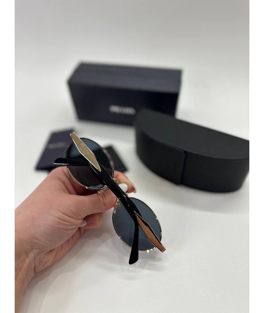 PRADA Черные металлические солнцезащитные очки, фото 8