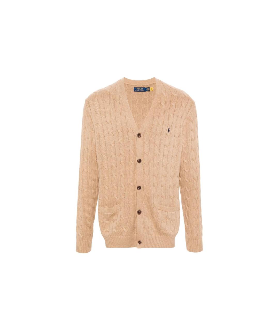 POLO RALPH LAUREN Бежевый хлопковый кардиган, фото 5