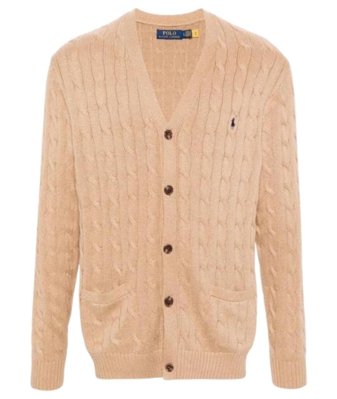 POLO RALPH LAUREN Бежевый хлопковый кардиган, фото 1