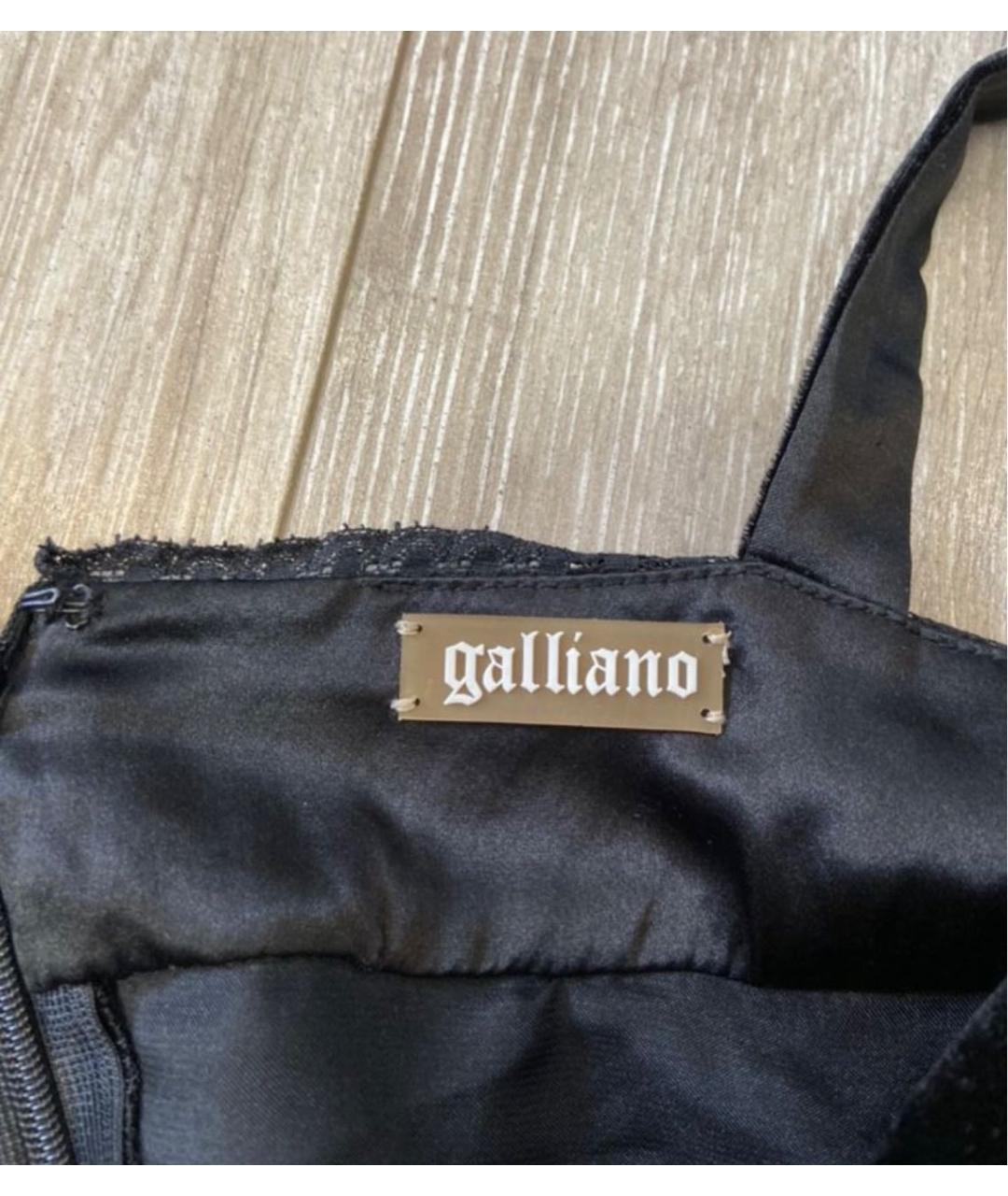 JOHN GALLIANO Черное шелковое вечернее платье, фото 6