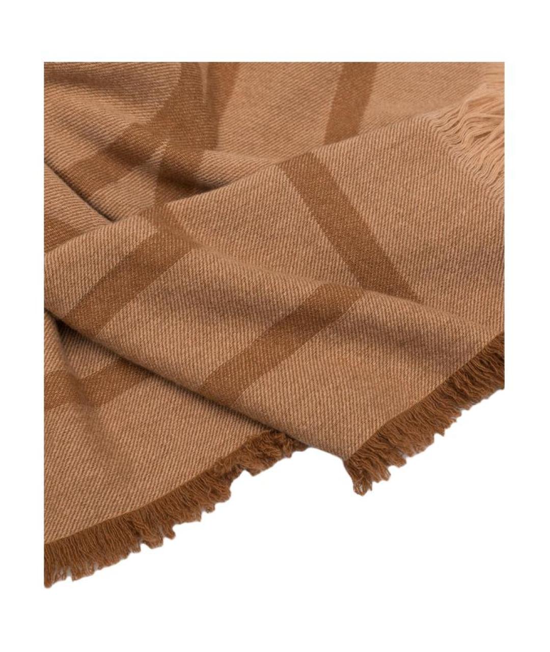 TOTEME Коричневый шерстяной шарф, фото 4