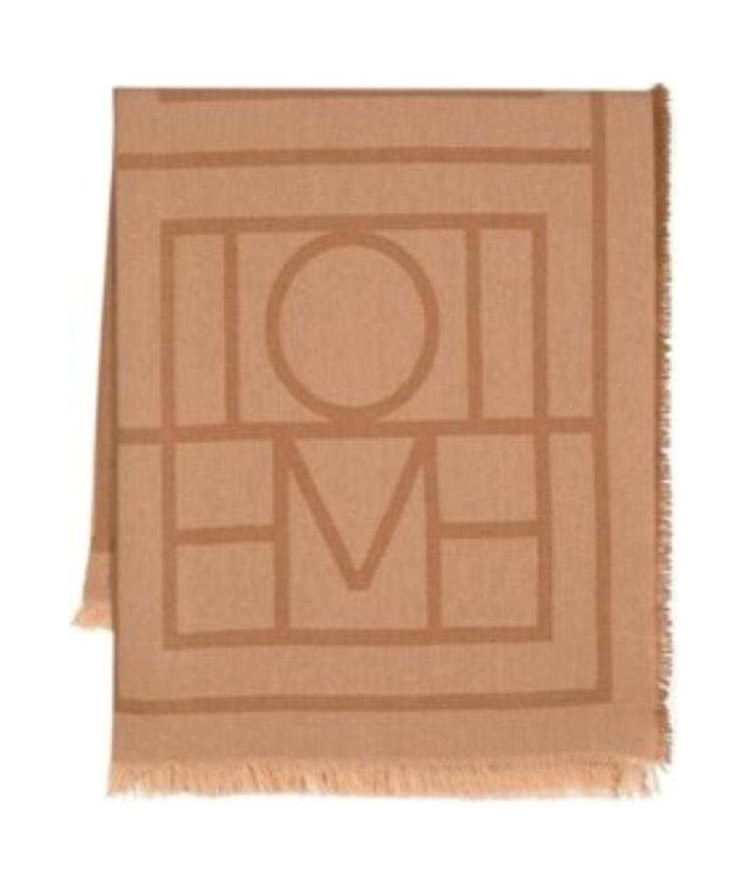 TOTEME Коричневый шерстяной шарф, фото 3