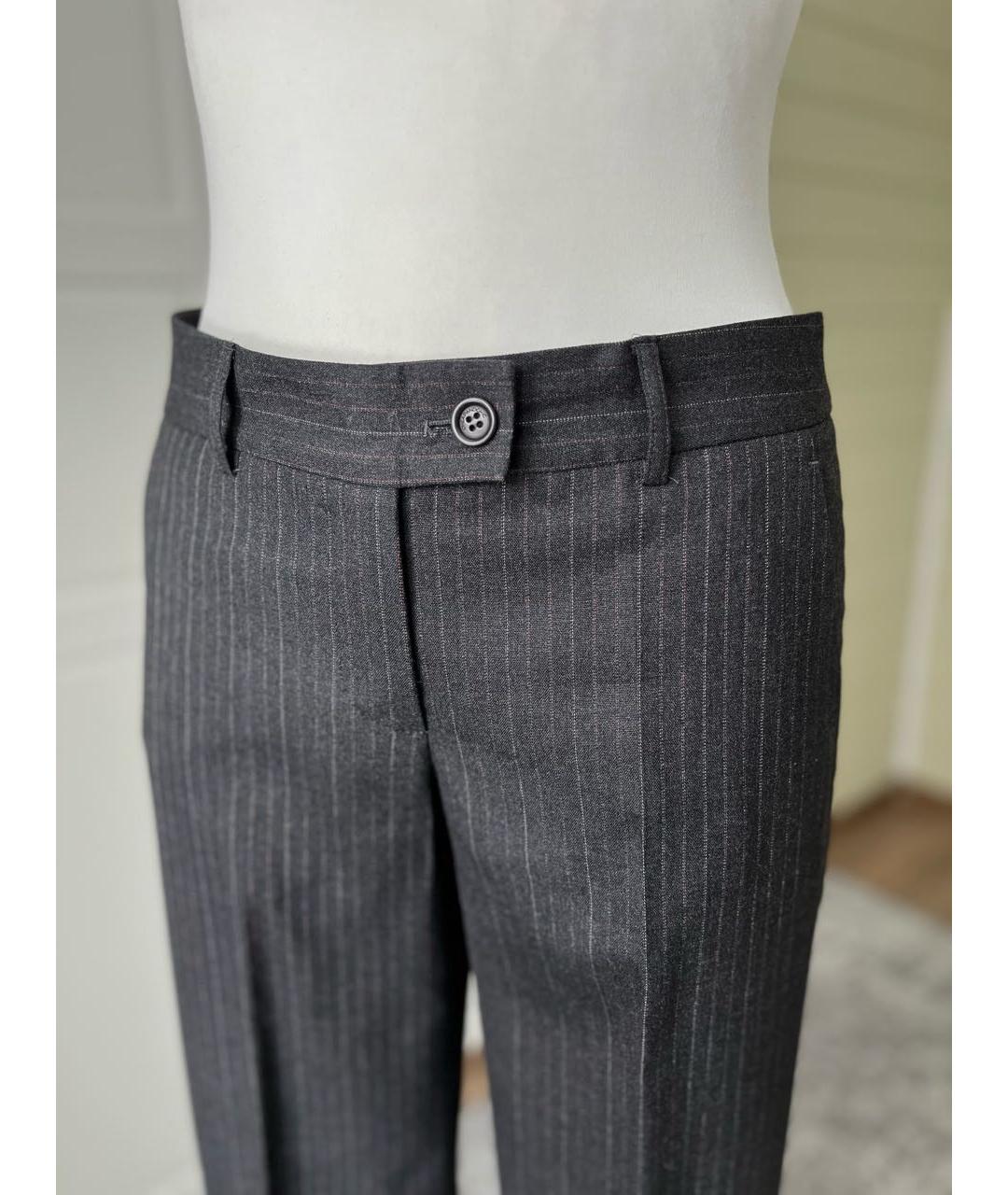 MOSCHINO Антрацитовые шерстяные прямые брюки, фото 5