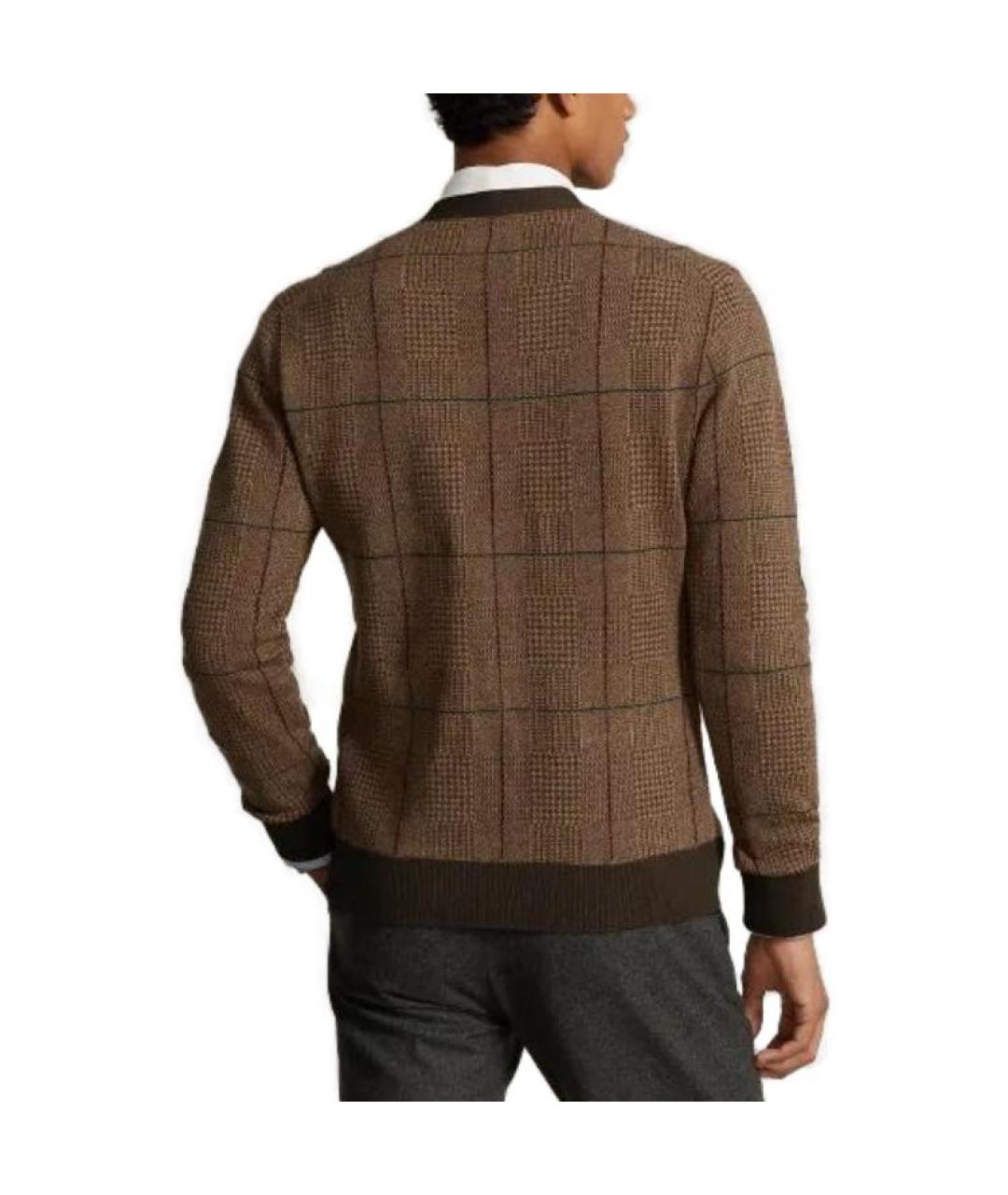 POLO RALPH LAUREN Коричневый шерстяной кардиган, фото 4