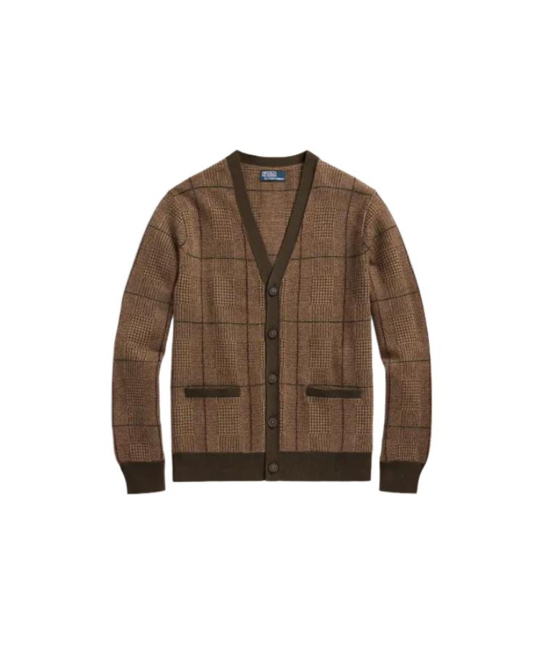 POLO RALPH LAUREN Коричневый шерстяной кардиган, фото 5