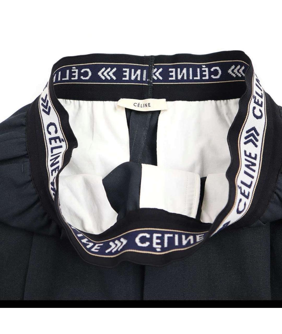 CELINE Зеленые шерстяные прямые брюки, фото 4