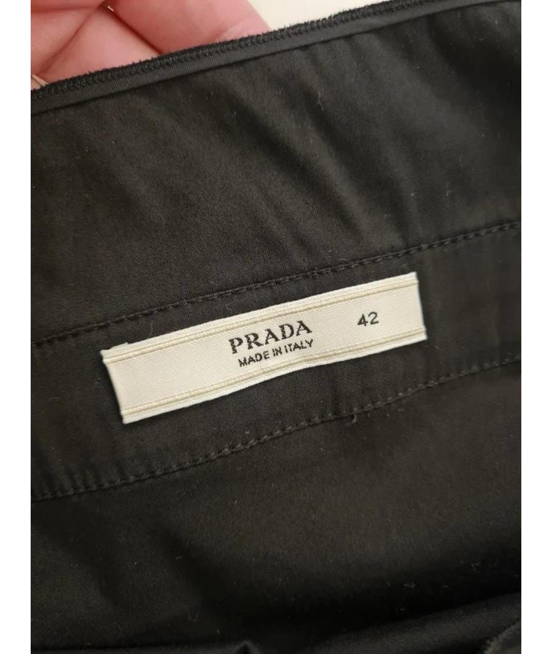 PRADA Черная хлопковая майка, фото 7