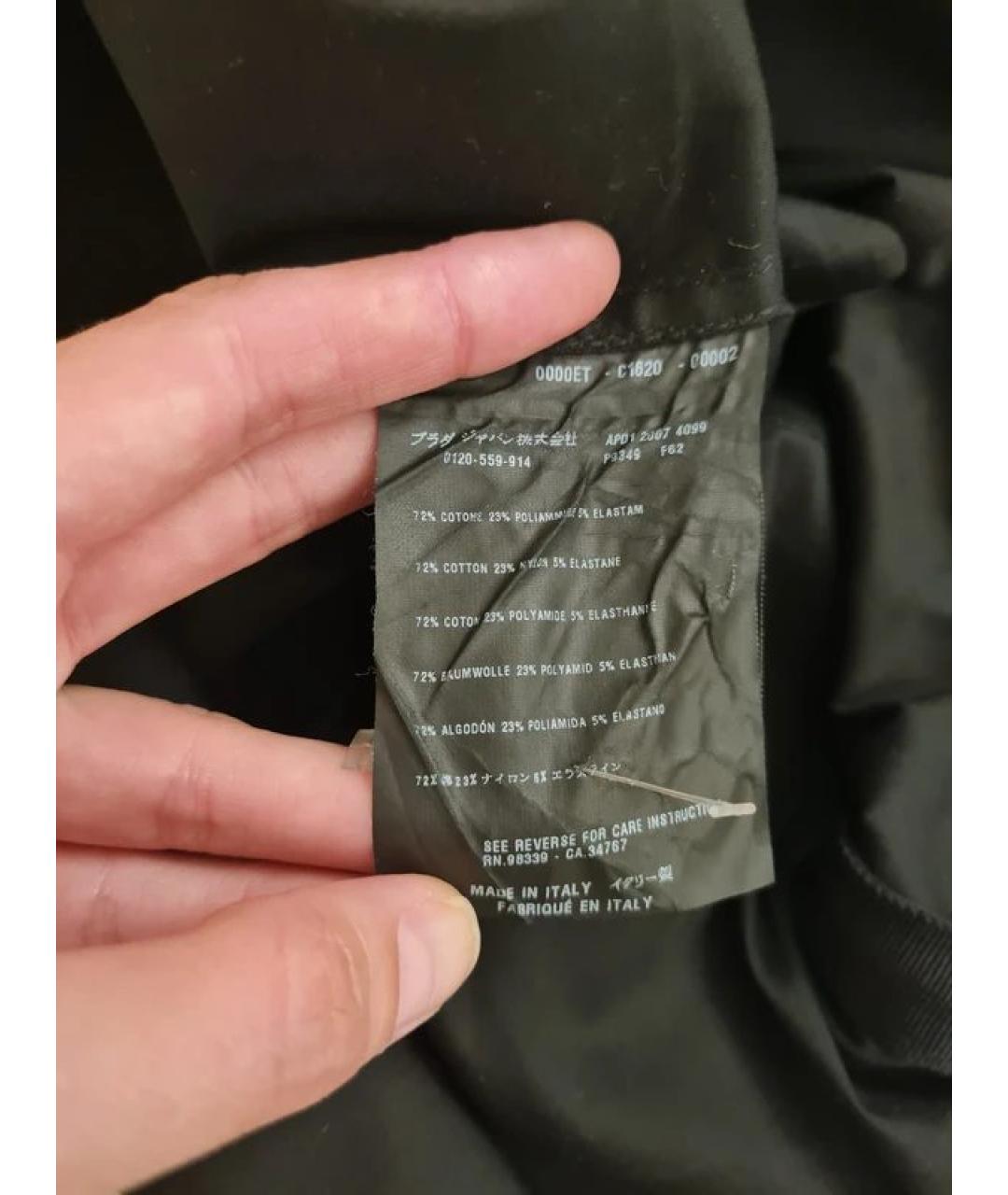 PRADA Черная хлопковая майка, фото 8