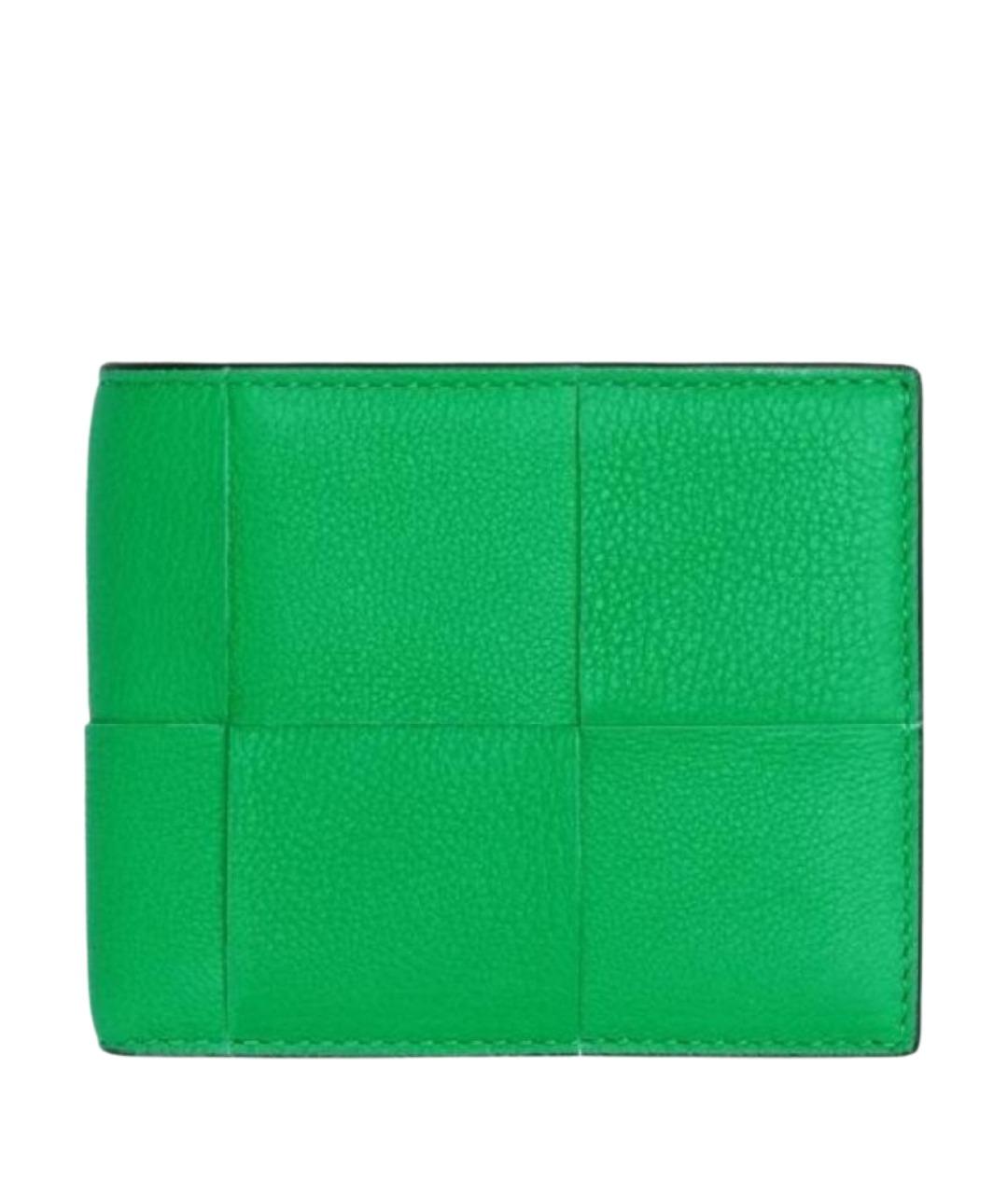 BOTTEGA VENETA Зеленый кожаный кошелек, фото 1